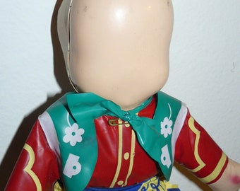 Rare VINTAGE COWBOY Doll Vinyl Draw Your Own Face 1950's