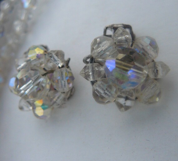 Vintage Double Strand AURORA BOREALIS Necklace an… - image 2