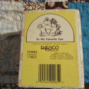 PRECIOUS MOMENTS To My Favorite Fan Enesco 1989 Mint In Box Figurine