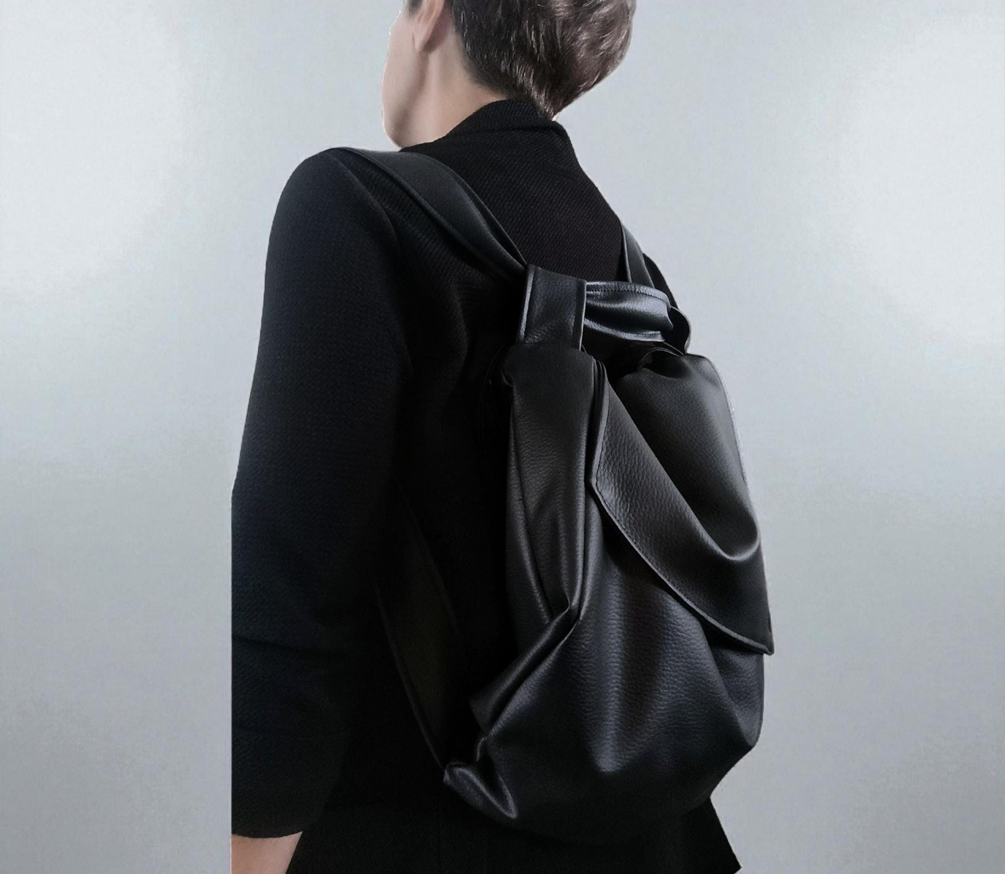 Medium Faux Leather Backpack Purse Convertible Shoulder Bag 14\