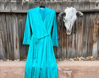 70s Vintage Emerald Green Robe from Vanity Fair S/M