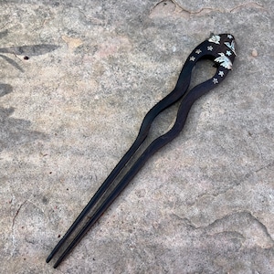 Vintage Silver Birds and Stars Hair Pick Wooden Hair Stick For Beautiful Boho Hairstyles