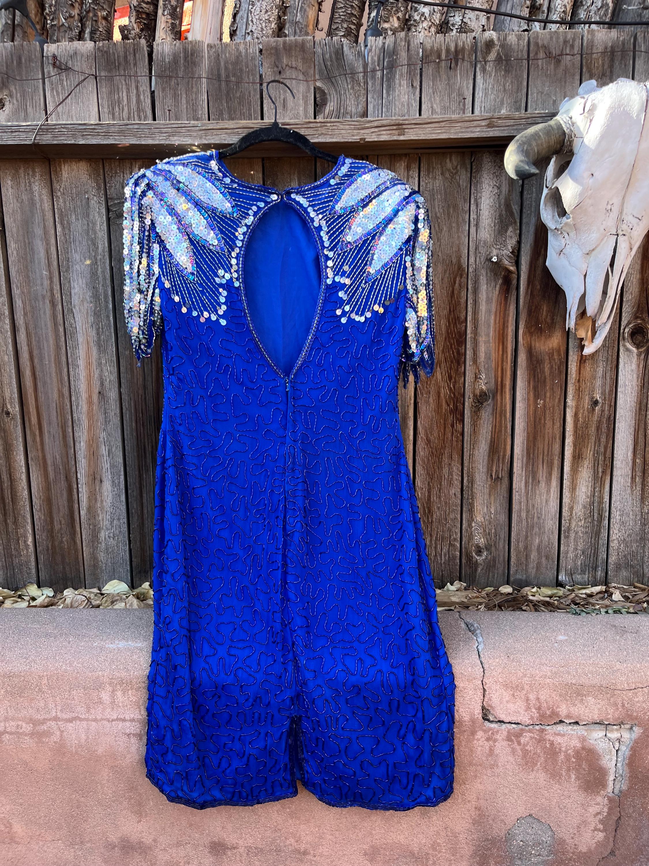 vintage scala beaded dress Vintage Scala Sequin with Beaded Embellishments Black Sleeveless Mini Dress (Size 6)