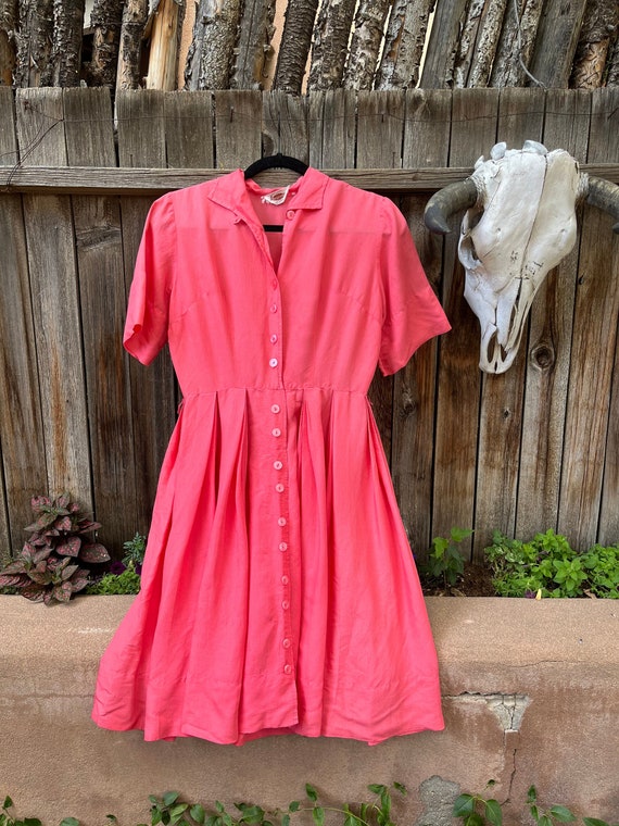 50s Vintage Pink Summer Day Dress by Kerrybrooke S