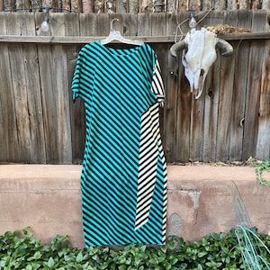 teal and cream dress Sleevless Teal & Cream Dress JustTaylor