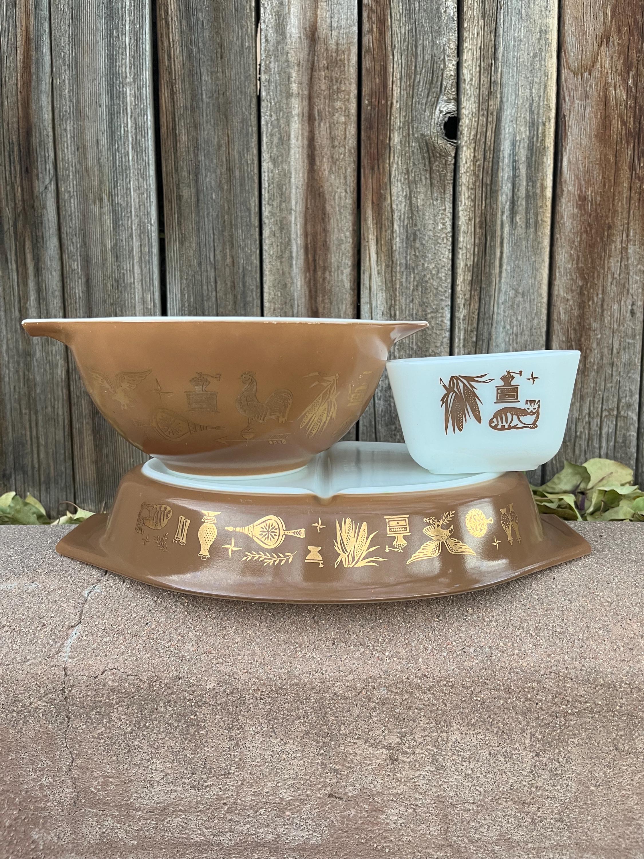 Vintage Pyrex Early American Set | Colonial Brown, 22K Gold - Etsy