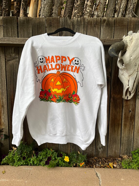 Vintage 1980s Happy Halloween Sweatshirt Novelty … - image 5