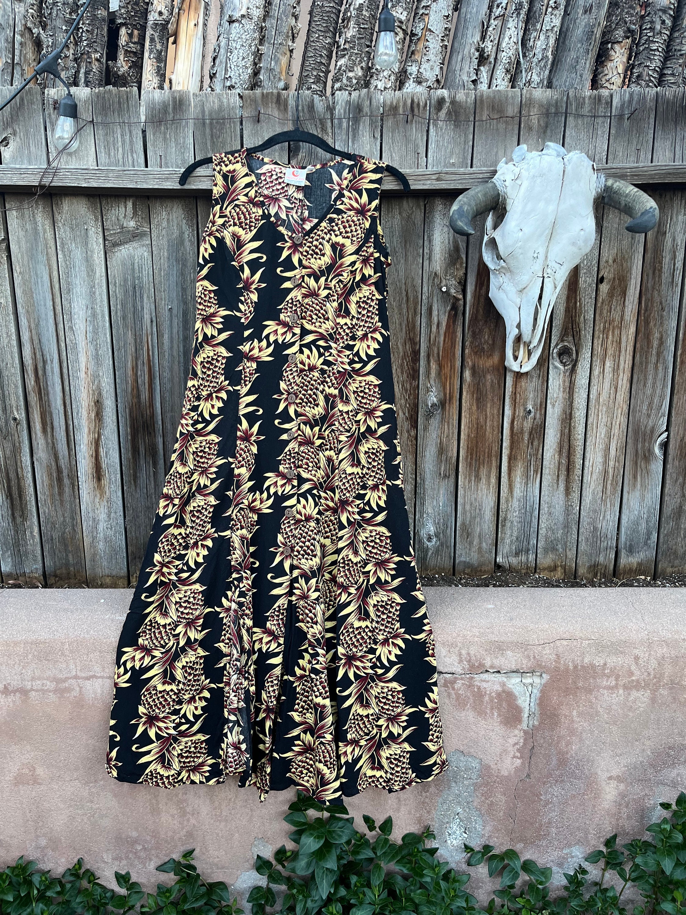gold pineapple dress Penelope Halter Linen Maxi Dress main image 0
