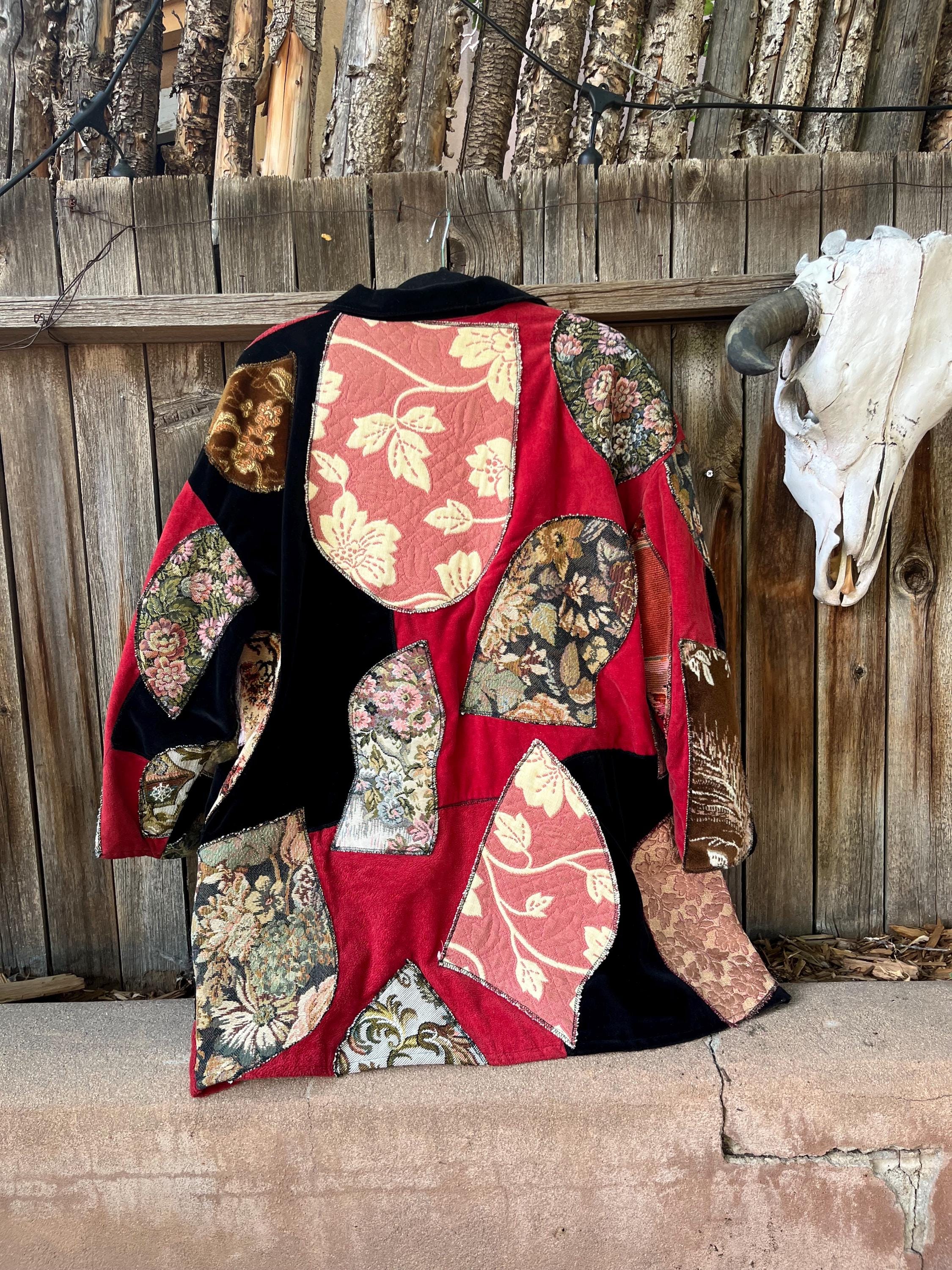 Vintage Velvet & Tapestry Patchwork Jacket | Boho Statement