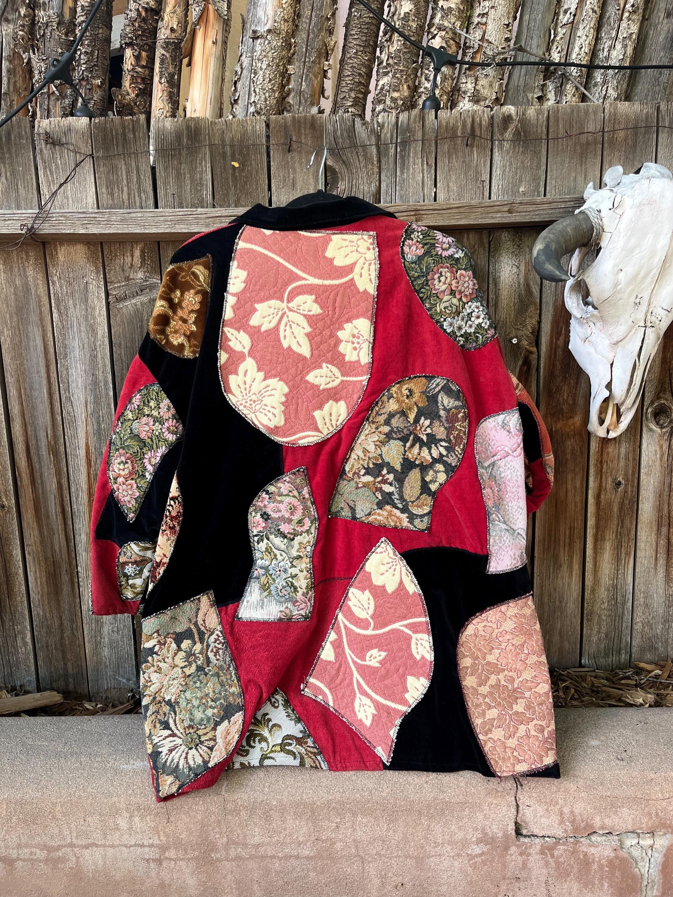 Vintage Velvet & Tapestry Patchwork Jacket | Boho Statement Coat 