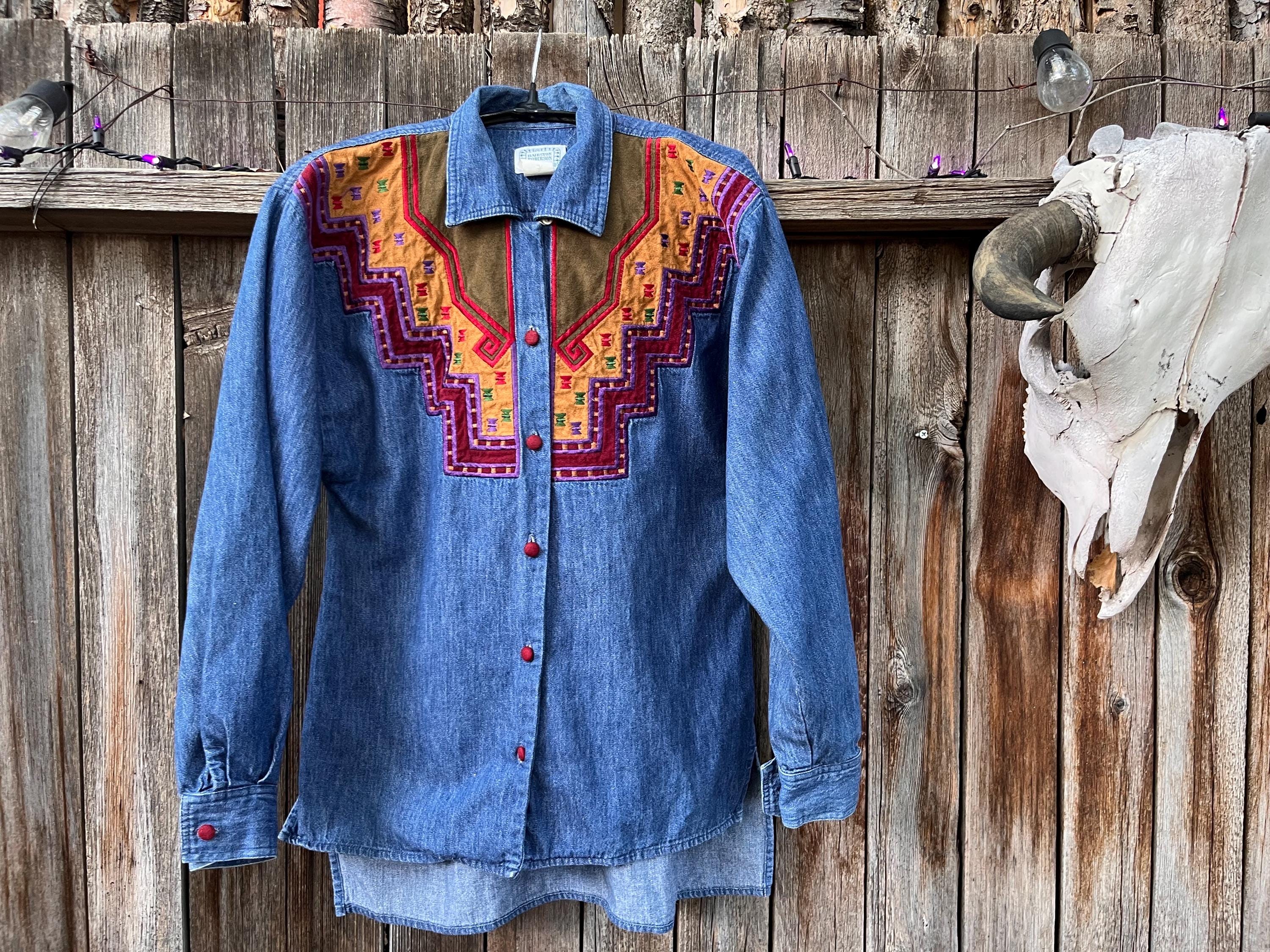 Vintage Western Denim Shirt - Etsy