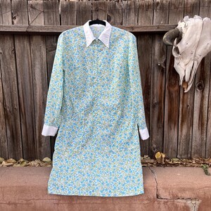 70s Vintage Floral Cottagecore Dress | Long Sleeve Floral Dress | Handmade | S/M
