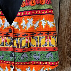 90s Vintage Halloween Vest | Spooky Novelty Print by Basic Editions S/M