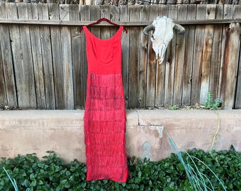 Vintage 80s Jeanne Marc Dress | Novelty Print Long Sleeve, Size 8