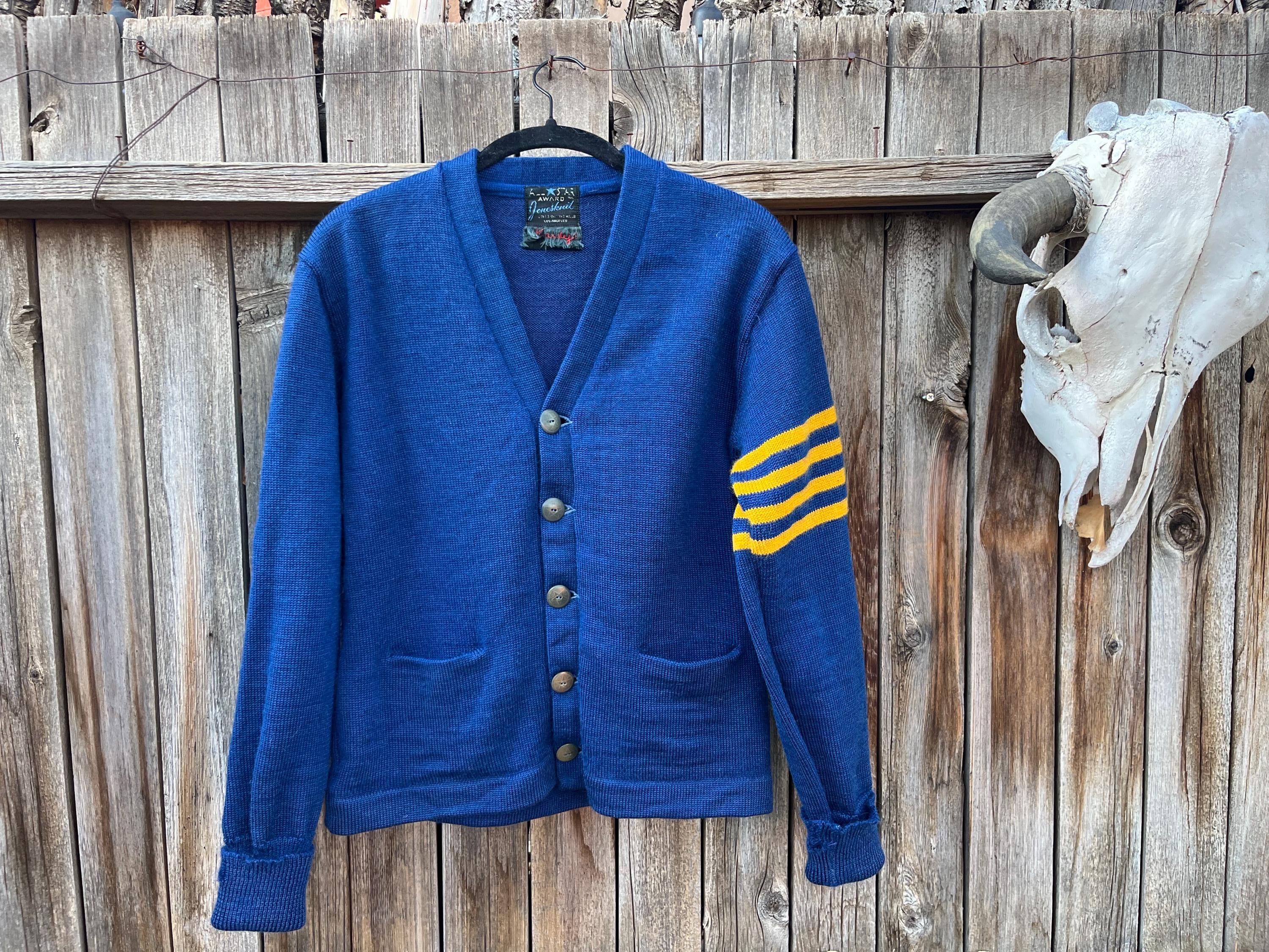 Vintage 50s Jonesknit All Star Award Wool Letterman Cardigan 
