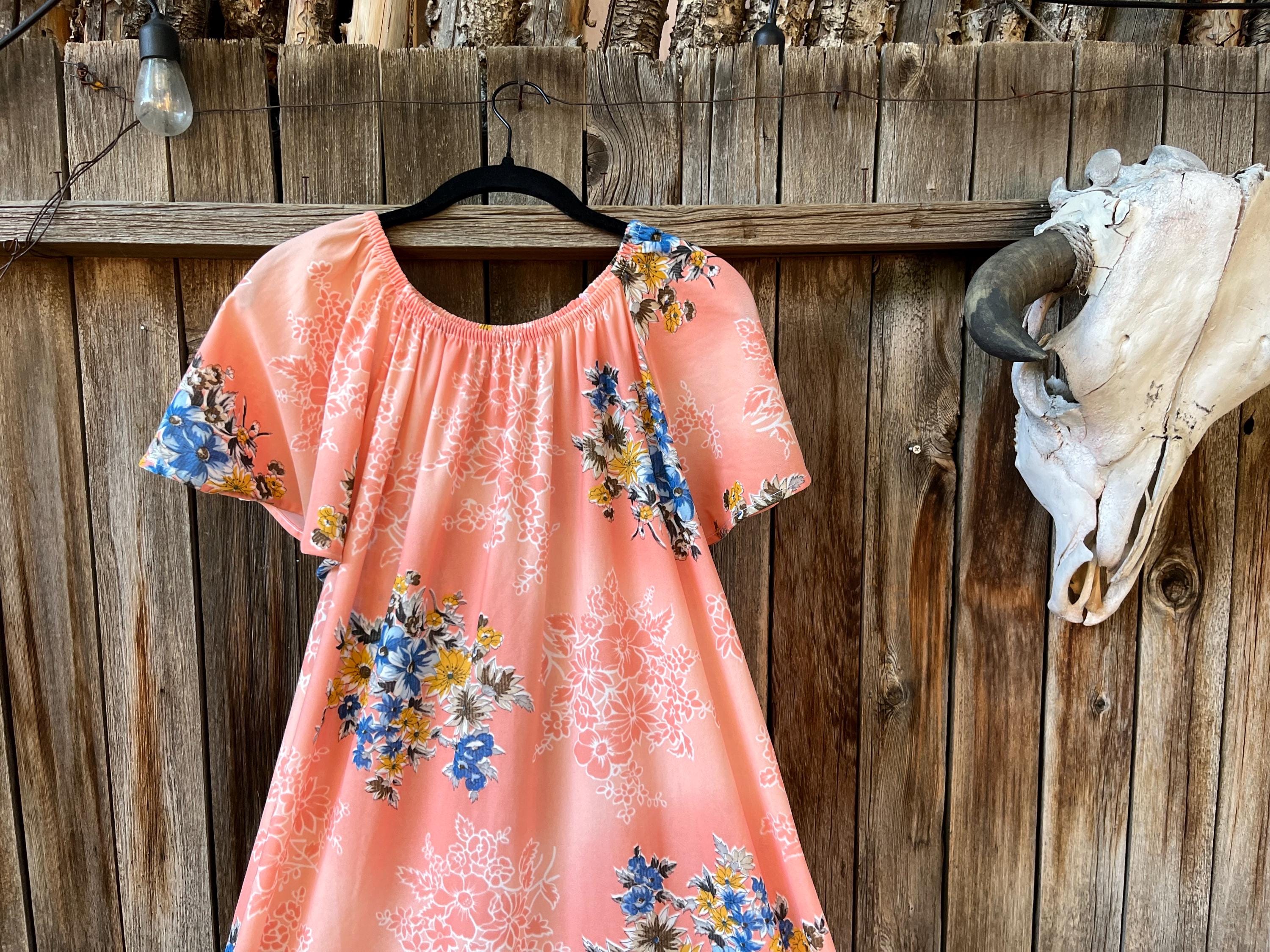 60s Vintage Pink Floral Maxi House Dress | Grannycore Muumuu