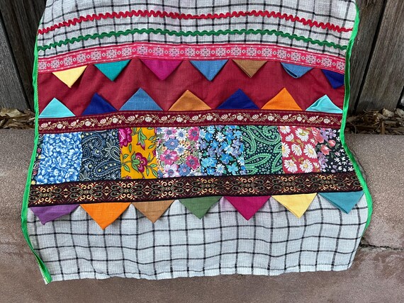 Vintage Boho Patchwork Apron | Handmade Boho Kitc… - image 2