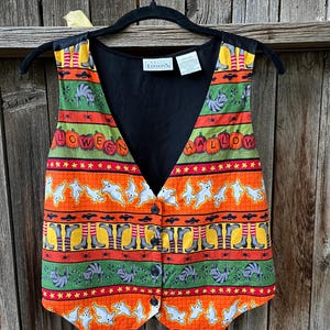 90s Vintage Halloween Vest | Spooky Novelty Print by Basic Editions S/M