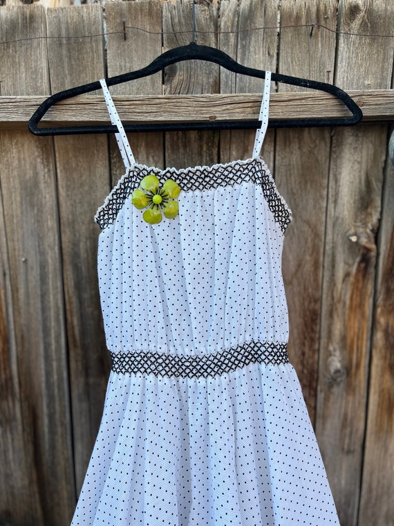 Vintage 50s 60s Retro Cotton Women Summer Spaghetti Strap Swing Blue Polka Dot Dress Sundresses