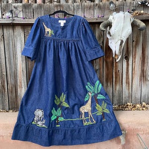 denim safari dress Indigo Cotton Denim Button-Down Short Safari Dress 56" / Custom Height (Free)