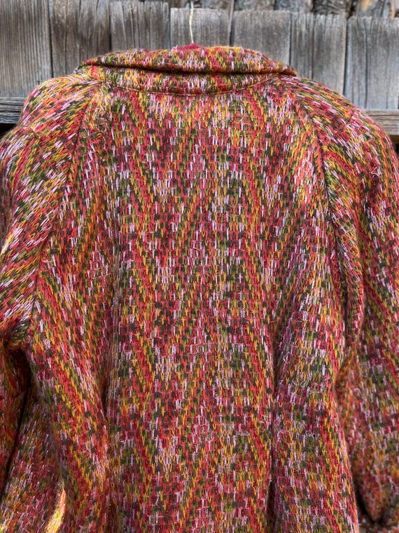 Vintage 1960s Sweater Coat Southwestern Style wit… - image 4