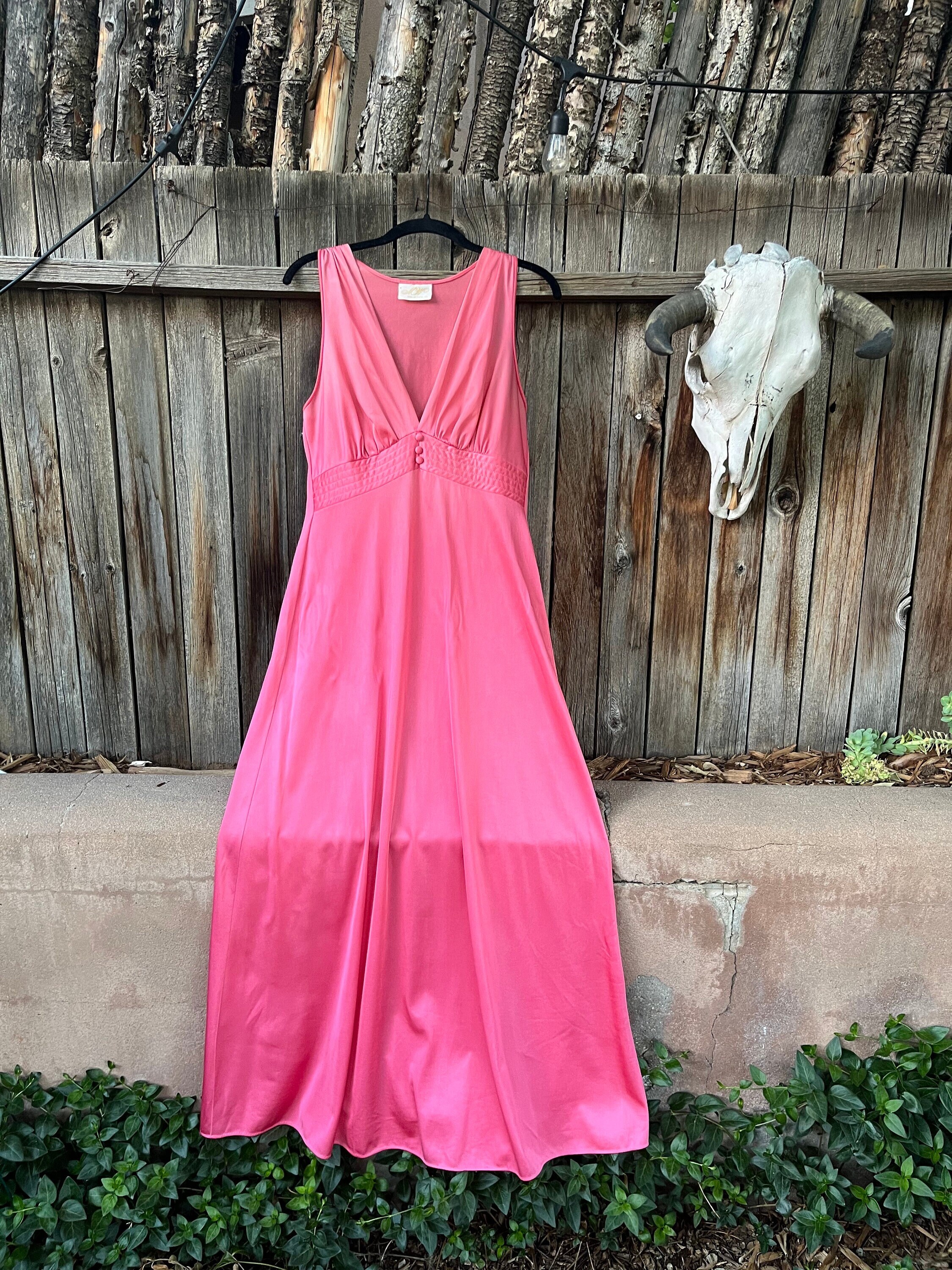 60s Vintage Pink Long Nightgown by MW Collection Glamorous MCM Lingerie S/M  - Etsy