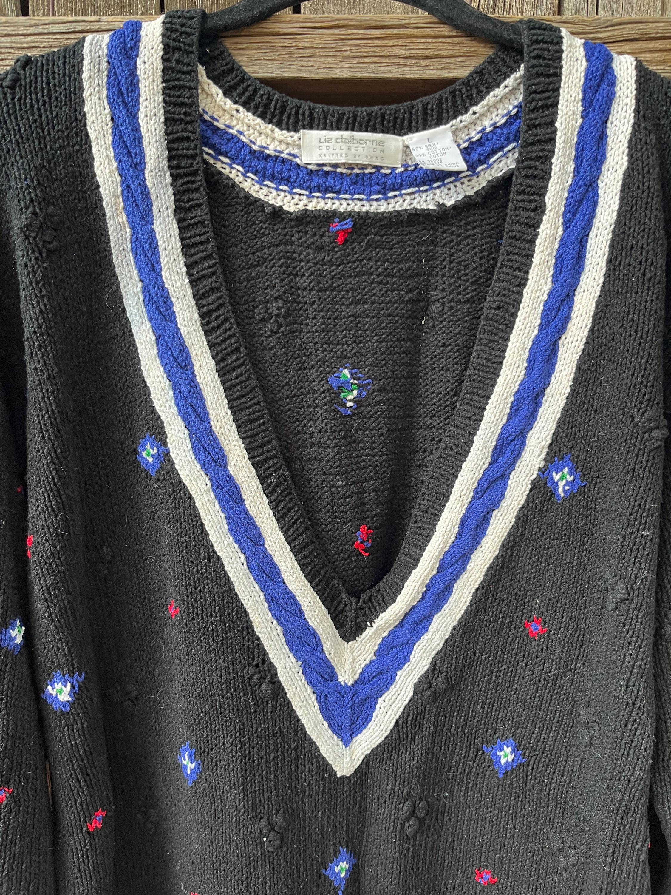 Vintage Rare 90's Eye Candy Brand Blue Stretch Knit V-Neck
