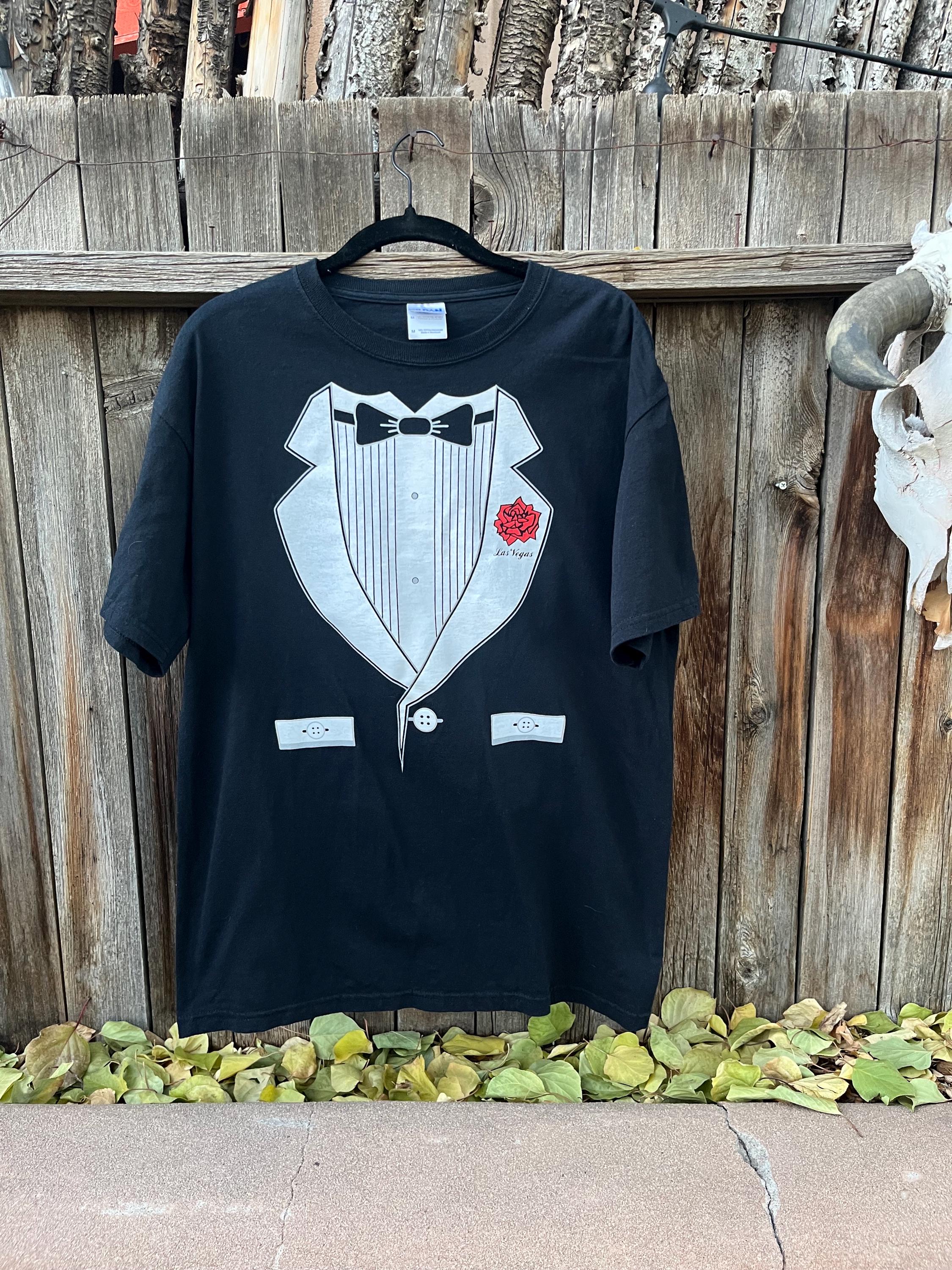 vintage 1980 Tuxedo design T−Shirts Vintage 80s Tuxedo T-Shirt 1980 Long sleeve Shirt XL Single