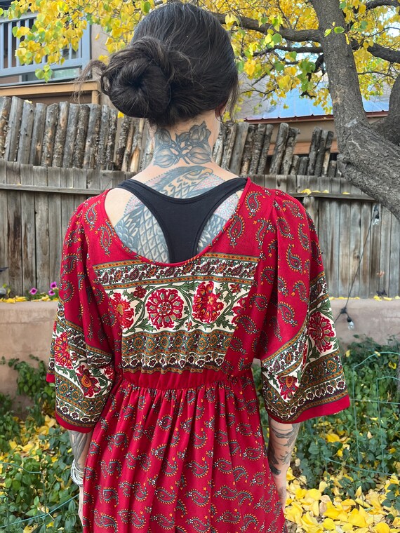 green emerald velvet dress Sandswept Paisley Maxi Dress Natural/Brown / L main image 1