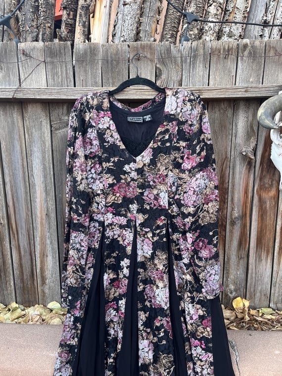 90s Vintage Lace Floral Boho Goth Midi Dress by Starina  Romantic Grunge  Style - Etsy