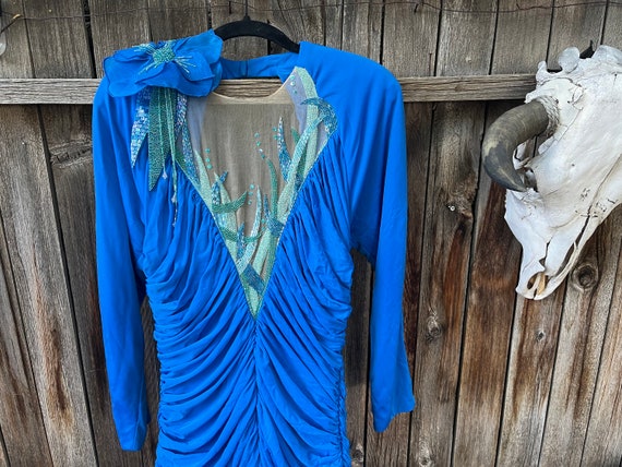 80s Vintage Blue Sequin Disco Party Dress by Casadei | Unique Eighties  Fashion S/M - Etsy