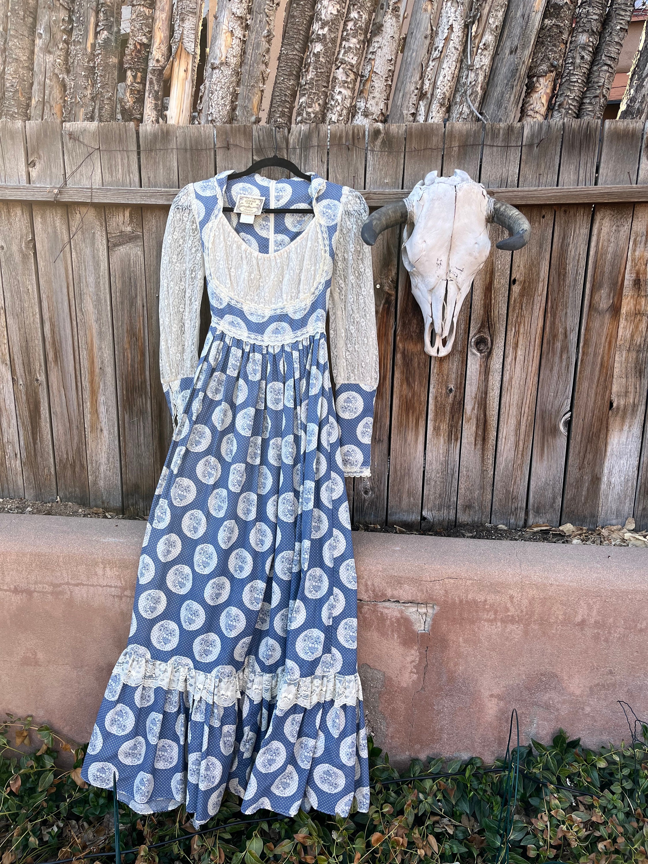 70s Vintage Gunne Sax by Jessica Prairie Style Dress Dirndl Maxi