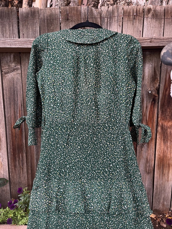 30s Vintage Green Polka Dot Day Dress Antique S/M - image 7