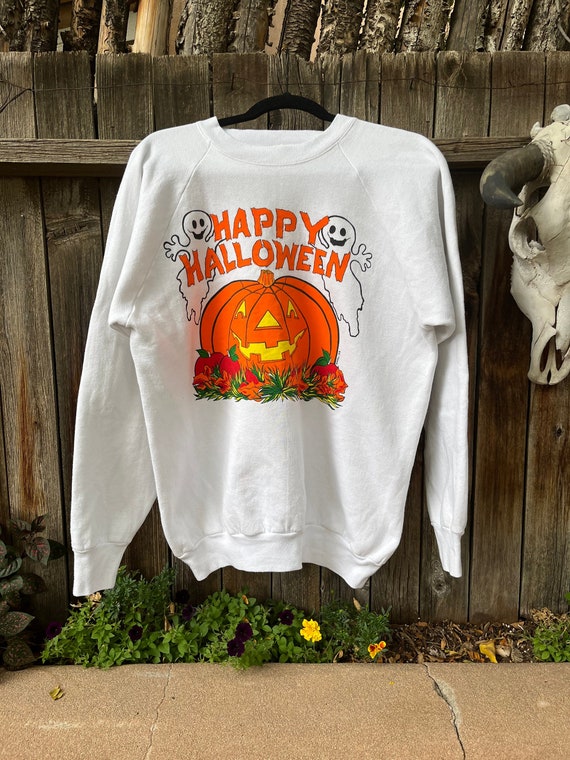 Vintage 1980s Happy Halloween Sweatshirt Novelty … - image 2