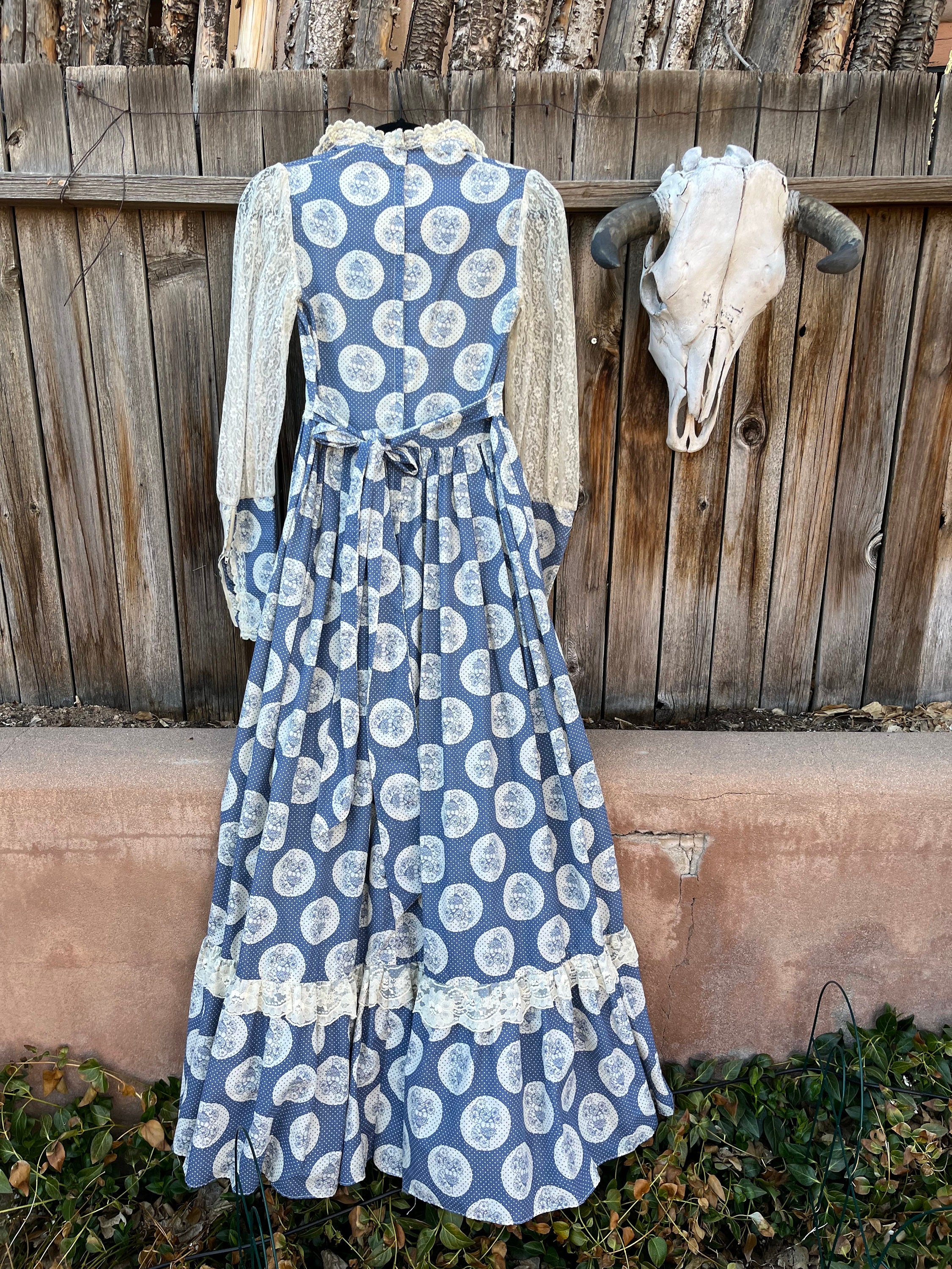 70s Vintage Gunne Sax by Jessica Prairie Style Dress Dirndl Maxi
