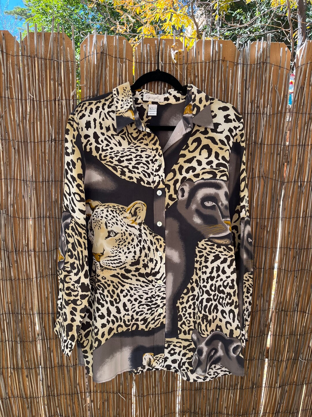 トップス 80's 90's Vintage Leopard Shirts Leopard Print Blouse 90s