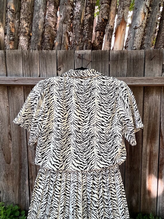 Damon Petite Vintage 1980s Zebra Print Secretary … - image 9