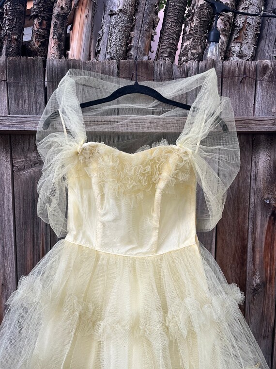 Vintage yellow prom dress
