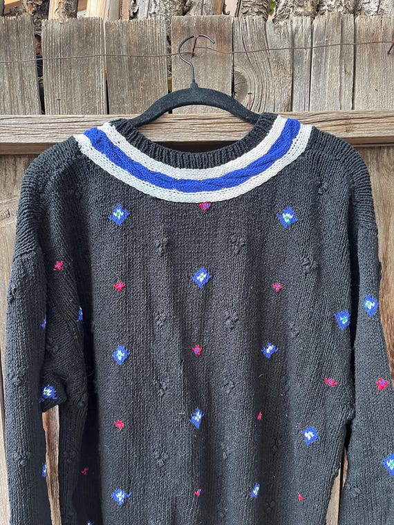 80s Vintage V-neck Sweater Dress by Liz Claiborne | Preppy