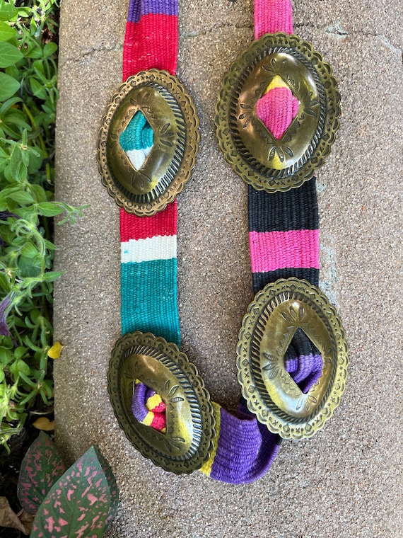 Vintage 1970s Latin American Concho Belt Southwestern… Gem