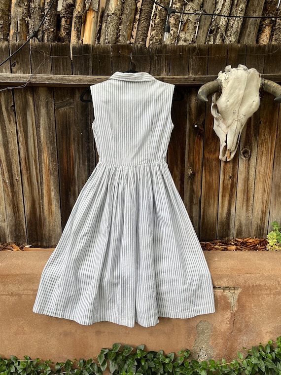 poodle dress Blue Embroidered Poodle Swing Skirt