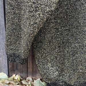 80s Vintage Gold Metallic Sweater – Oversized Parkway Knits Winter Fashion