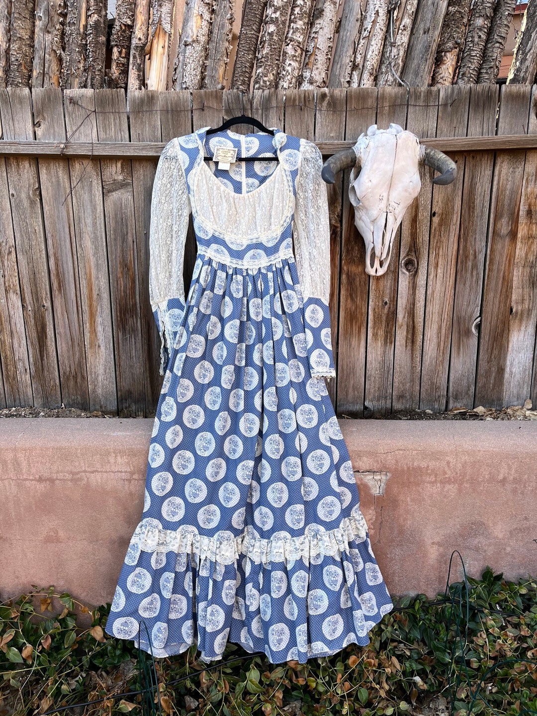 70s Vintage Gunne Sax by Jessica Prairie Style Dress Dirndl