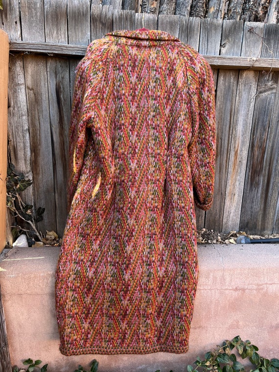 Vintage 1960s Sweater Coat Southwestern Style wit… - image 8