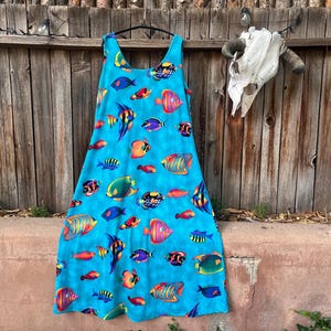 blue fish dress vintage black sequin