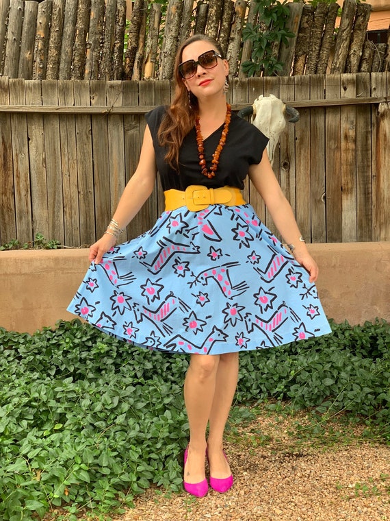 80s Vintage Animal Novelty Print Dress L/XL - image 1