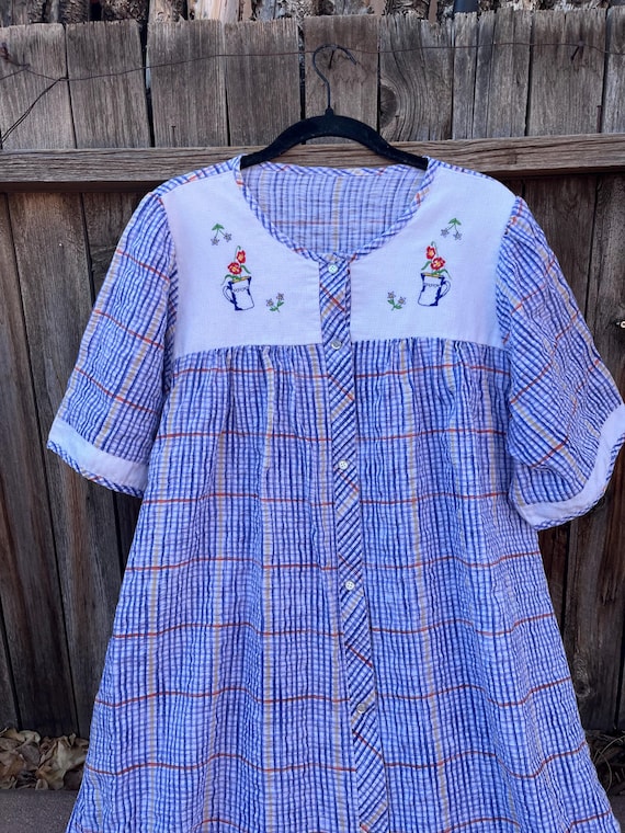 embroidered house dress Vintage Midsummer Floral Embroidered Dress