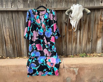 a new day black floral dress Women's Long Sleeve Midi Lace Dress