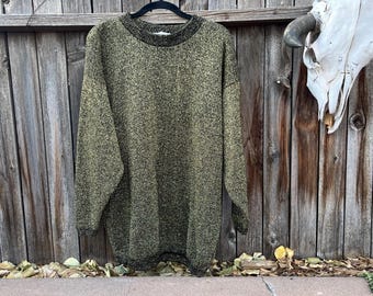 80s Vintage Gold Metallic Sweater – Oversized Parkway Knits Winter