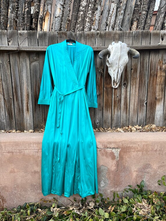 70s Vintage Emerald Green Robe from Vanity Fair S/